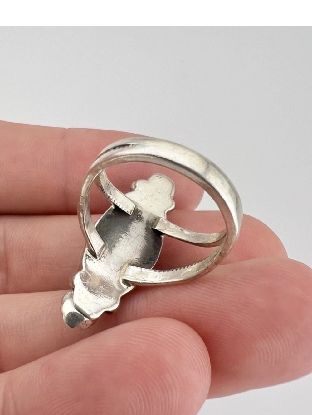 Native American Navajo Silver Bisbee Turquoise Ring - Size 7.5 - Picture 3 of 8